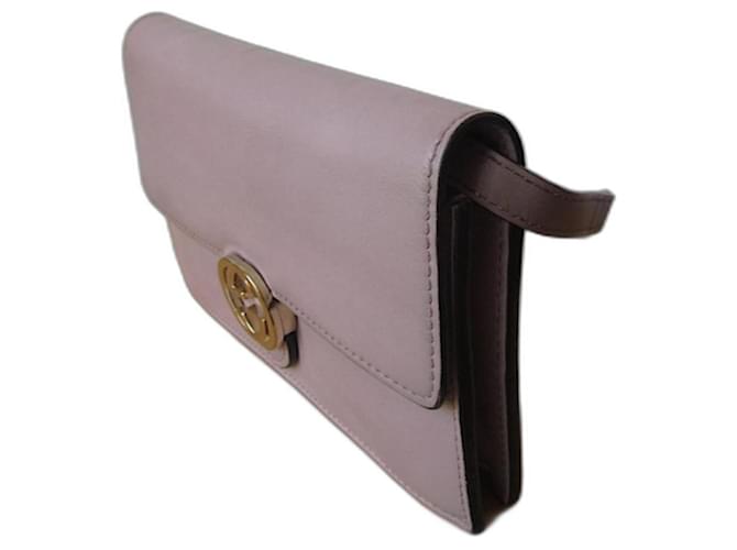 Gucci Interlock leather clutch bag Lavender  ref.1182913