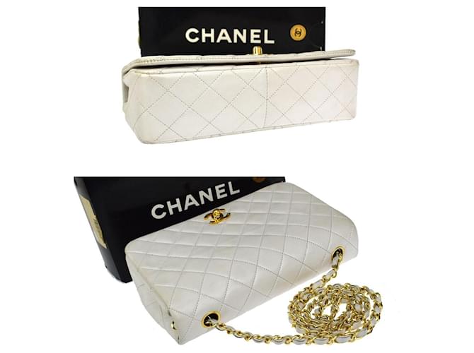 Chanel Matelassé Cuir Blanc  ref.1182923