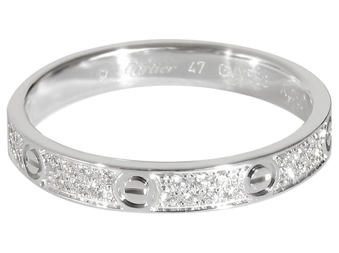Alianza de boda Cartier Love con diamantes en 18K oro blanco 0.19 por cierto Plata Metálico Metal  ref.1182955