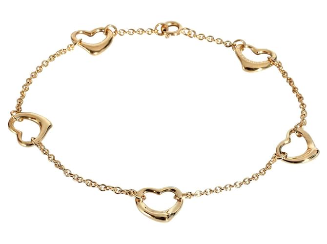 TIFFANY & CO. Elsa Peretti Open Heart 5 Station Bracelet in 18k yellow gold Golden Metallic Metal  ref.1182956