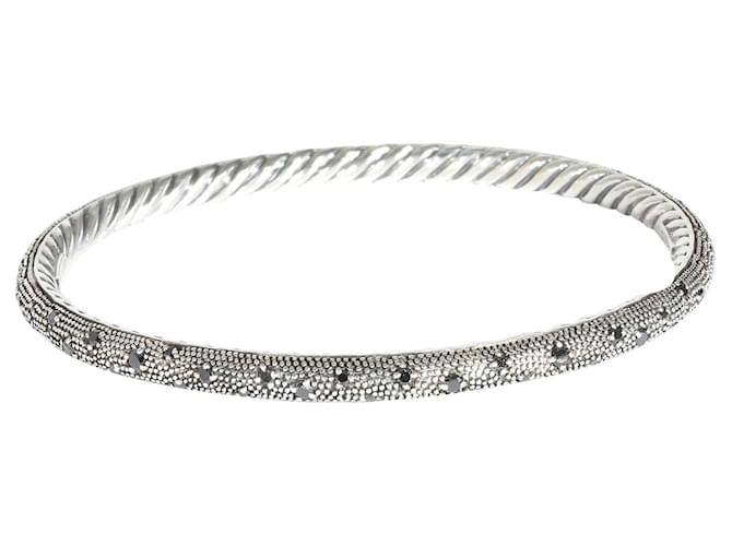 David Yurman Black & White Diamond Crossover Cuff Bracelet - 622-1124