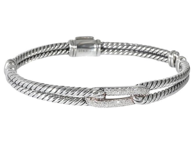 David Yurman Labyrinth-Diamant-Armband aus Sterlingsilber 0.27 ctw Metallisch Geld Metall  ref.1182966