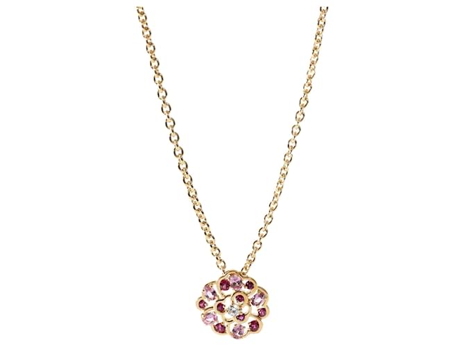 Chanel Fil De Camelia Diamond Necklace in 18K 18KT Yellow Gold FG VS 0.10 ctw Golden Metallic Metal  ref.1182981