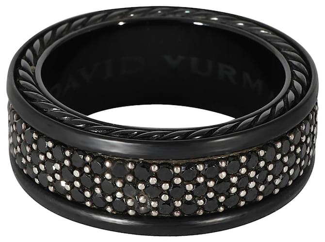 David Yurman Streamline Three Row Black Diamond Ring in Black Titanium 2.62 ctw Metallic Metal  ref.1182982