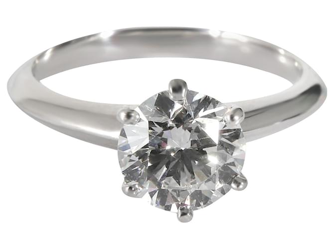 TIFFANY & CO. Anel de noivado solitário de diamante em platina H VVS1 1.34 ctw Prata Metálico Metal  ref.1182985