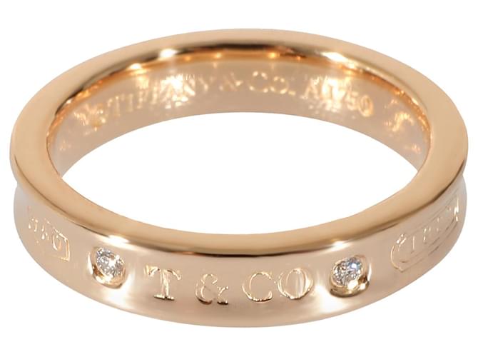 TIFFANY & CO. 1837 Anel de diamante estreito em 18k Rose Gold 02 ctw Metálico Metal Ouro rosa  ref.1182994