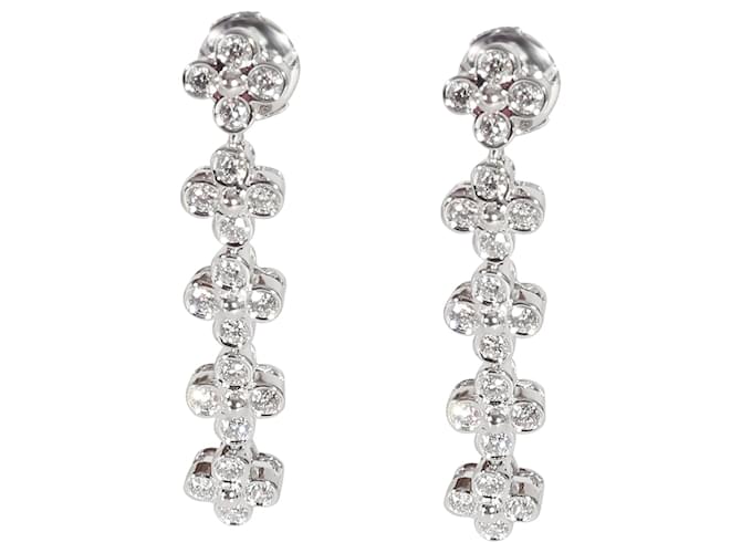 TIFFANY & CO. Lace Diamond Long Drop  Earrings in Platinum 0.8 ctw Silvery Metallic Metal  ref.1183002