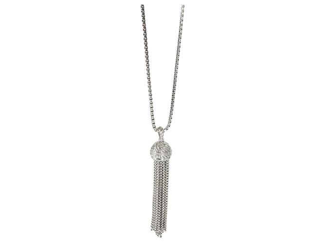 Colgante con borla de diamantes tipo cable de David Yurman en plata de ley Metálico Metal  ref.1183005