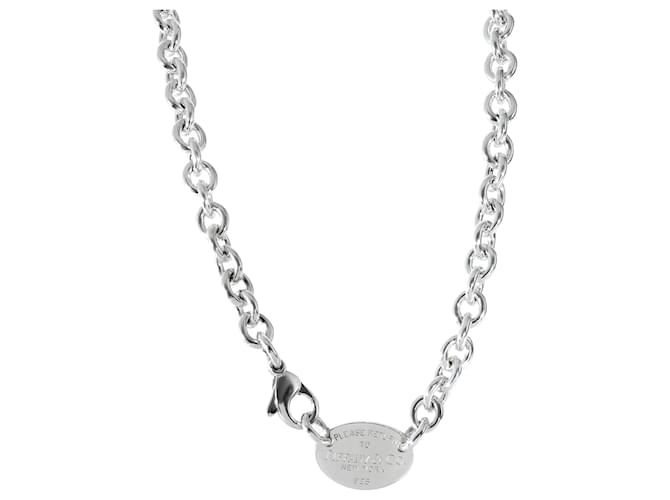 TIFFANY & CO. Return To Tiffany Necklace in Sterling Silver Silvery Metallic Metal  ref.1183013