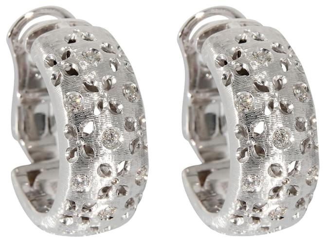 Roberto Coin Granada Clip On Hoop Earrings in 18K white gold 3/8 ctw Silvery Metallic Metal  ref.1183018