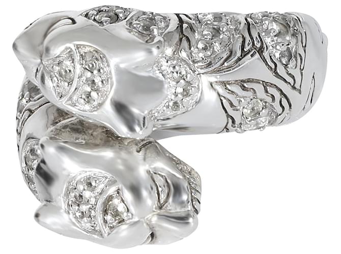 Autre Marque John Hardy Palu Macan Tiger Ring in Sterling Silver, .60 Ctw. Silvery Metallic Metal  ref.1183022