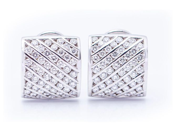 Autre Marque Brincos de diamante em ouro branco