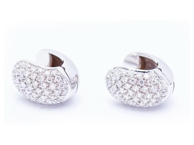 Autre Marque White Gold and Pavé Diamond Earrings  ref.1183043