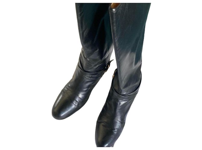 Céline Black Leather Boots