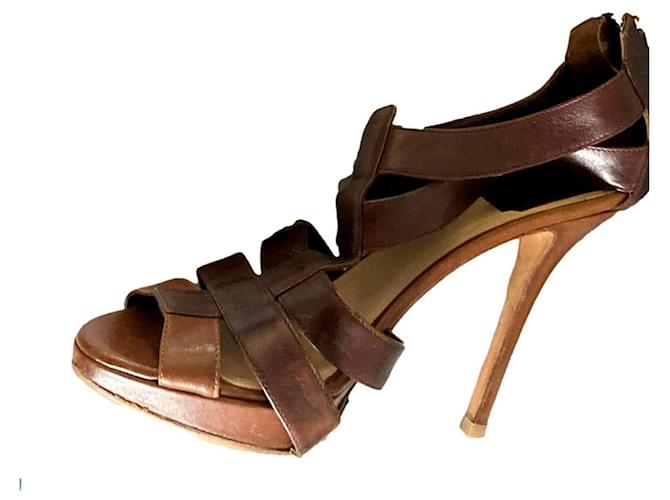 DIOR sandals Light brown Leather  ref.1183056