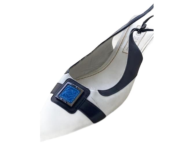 sandálias Loewe Preto Branco Azul Couro  ref.1183078