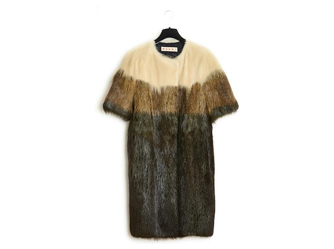 Marni Tricolor hairy coat FR38/40 Multiple colors Leather  ref.1183116