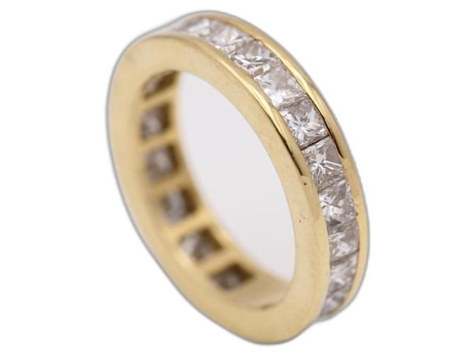 Autre Marque Gold Wedding Ring with Princess Cut Diamonds Golden Yellow gold  ref.1183124