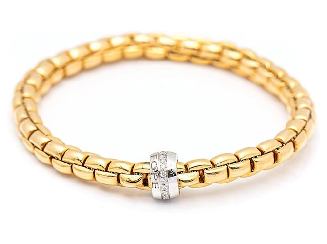 Autre Marque Pulseira de design italiano em ouro e diamantes Dourado Ouro amarelo  ref.1183148
