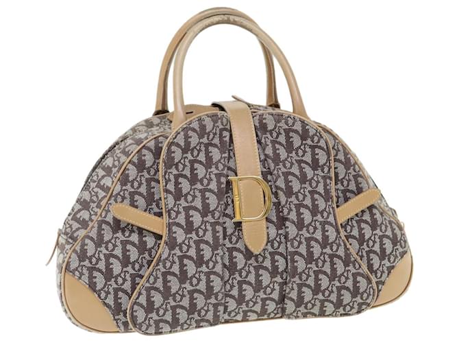 Christian Dior Trotter Canvas Hand Bag Beige Brown Auth 62094 Cloth  ref.1183251