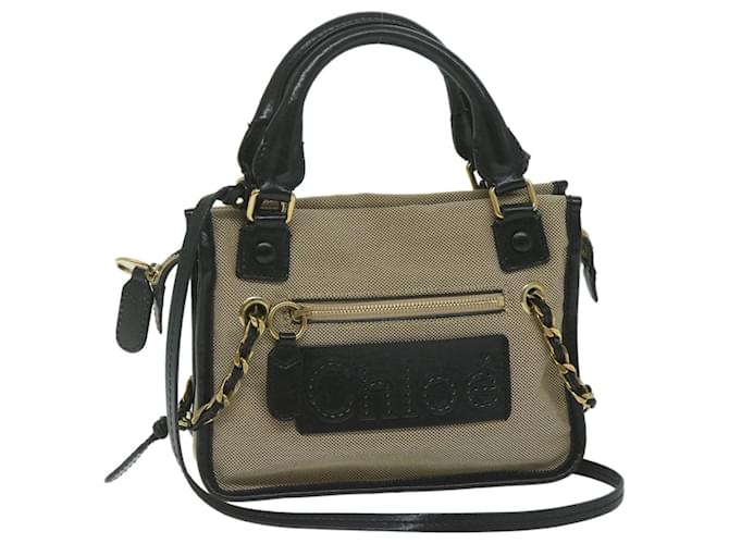 Chloé Chloe Harley Hand Bag Canvas Leather 2way Beige 03 10 51 5811 Auth yk9862 Cloth  ref.1183254