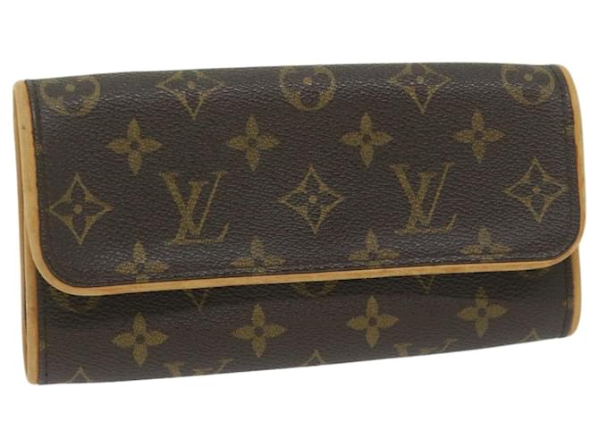 LOUIS VUITTON Monogram Pochette Twin PM Sac à bandoulière M51854 LV Auth ep2636 Toile Monogramme  ref.1183259