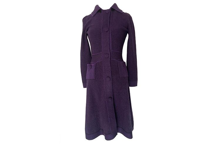 Abrigo largo Dior de lana morado oscuro