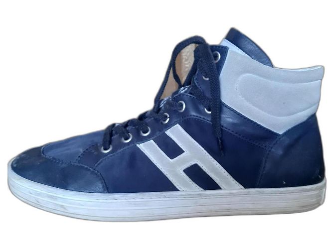 Hogan High Sneakers Dunkelblau Lammfell