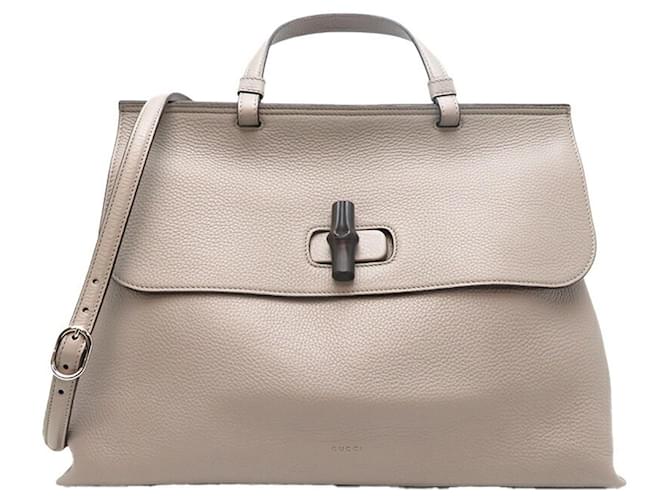 Gucci Bamboo Beige Leather  ref.1183693