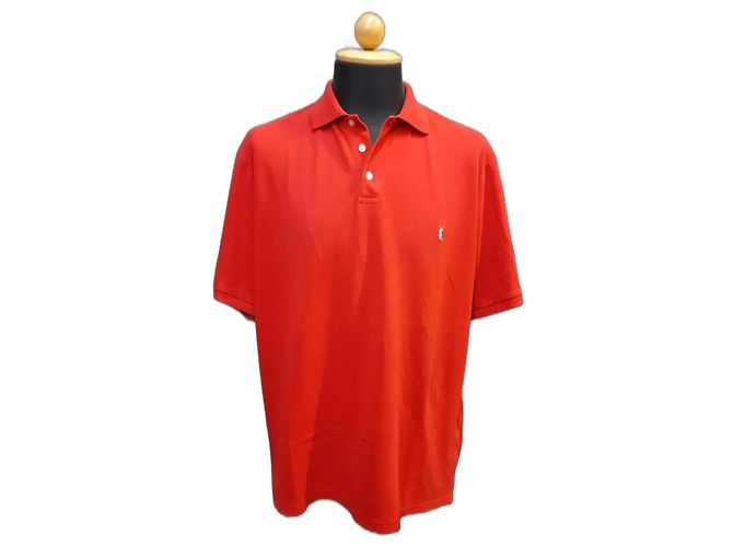 Polo Saint Laurent de algodón piqué rojo XL Roja