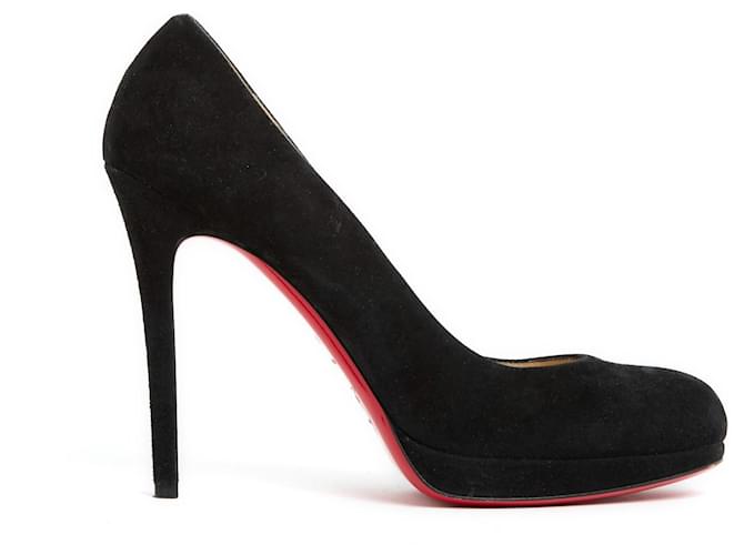 Christian Louboutin Simple or Fifi Pump EU40 Suede Black Pristine Deerskin  ref.1183823