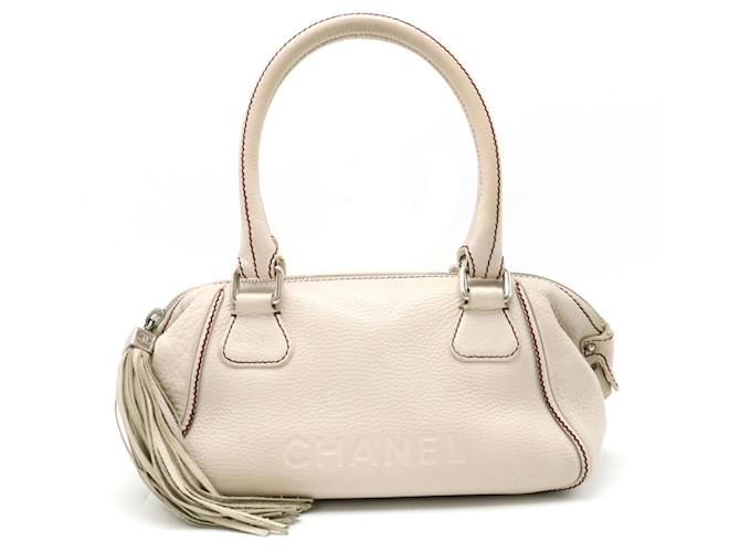 Timeless Borla Chanel Bege Couro  ref.1183974