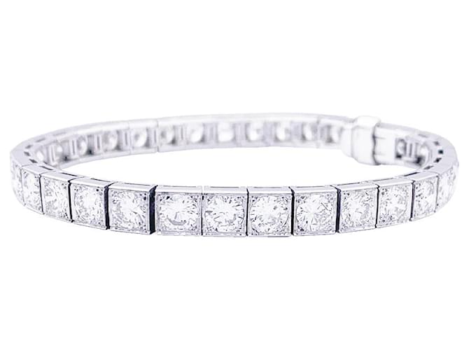 inconnue Bracelet ligne or blanc, platine, diamants.  ref.1184021