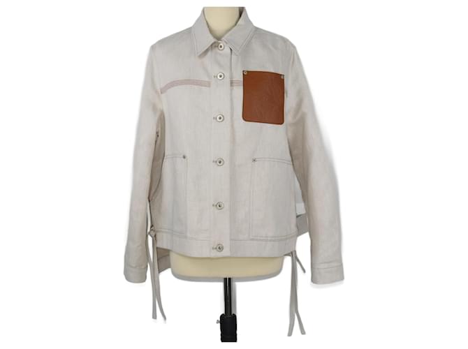 Loewe White/Brown Workwear Jacket Cotton  ref.1184127