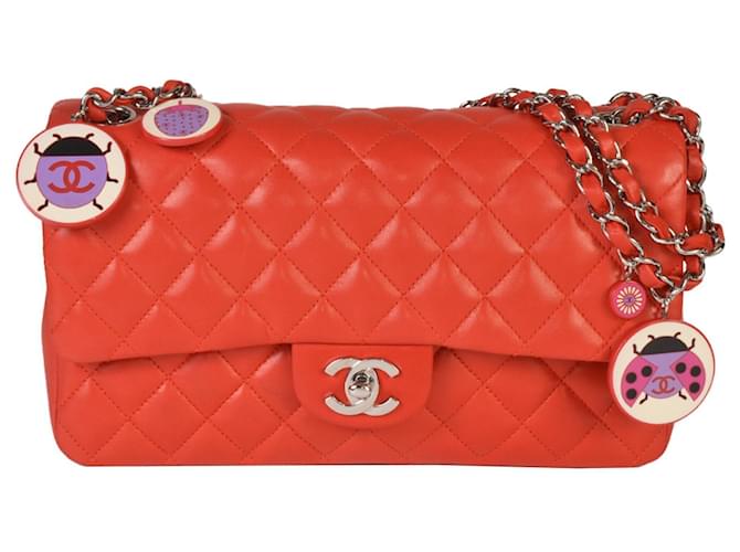 Chanel Matelassé Red Leather  ref.1184157
