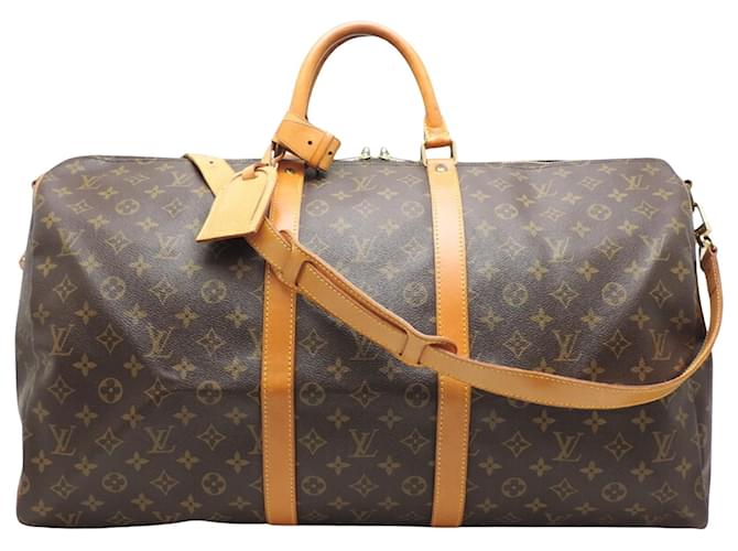 Louis Vuitton Keepall Bandouliere 55 Brown Cloth  ref.1184166