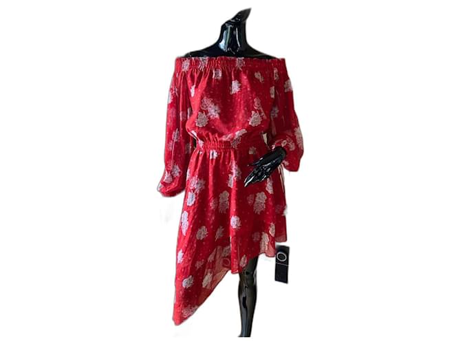 The Kooples Dresses Red Silk  ref.1184171