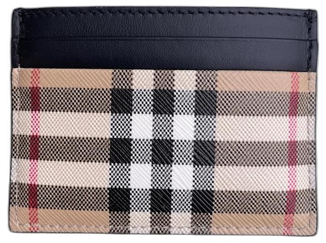 Porta-cartões Burberry Check Multicor Couro  ref.1184187