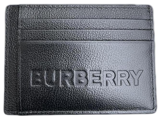 BURBERRY CARD HOLDER Black Leather  ref.1184188