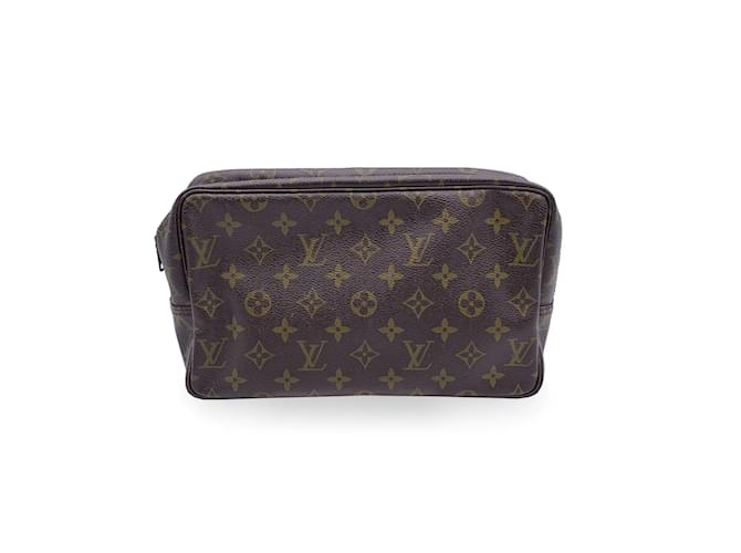 Louis Vuitton Vintage Monogram Trousse 28 Cosmetic Bag M47522 Brown Cloth  ref.1184196