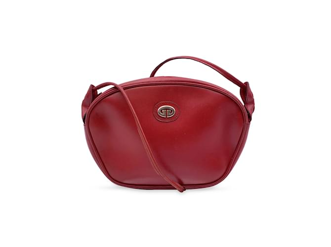 Gucci Vintage Red Leather Small Crossbody Messenger Bag  ref.1184198