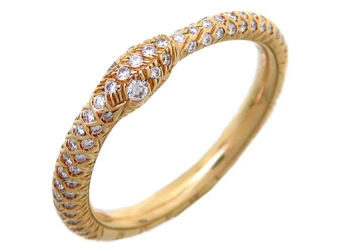 Gucci 18K Ouroboros Diamond Pavé Snake Ring Golden Metal Gold  ref.1184302