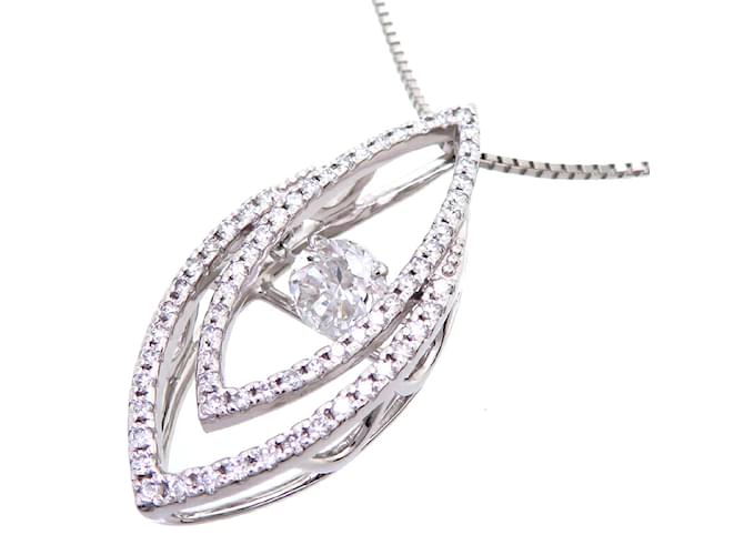 & Other Stories Platinum Diamond Dancing Necklace Silvery Metal  ref.1184327