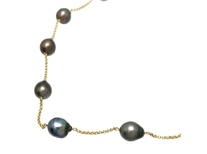 & Other Stories 18K Baroque Pearl Necklace Black Metal  ref.1184328