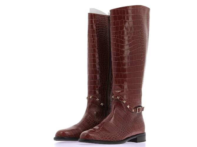 Autre Marque NON SIGNE / UNSIGNED  Boots T.eu 39 leather Brown  ref.1184437