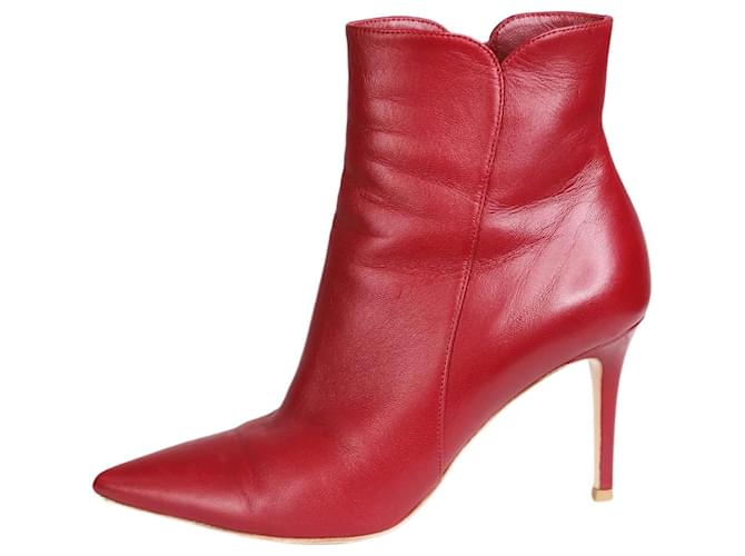 Gianvito Rossi Red leather ankle boots - size EU 37  ref.1184466
