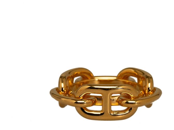 Ring Hermès Bague Foulard Régate Or Métal Plaqué or Doré  ref.1184477