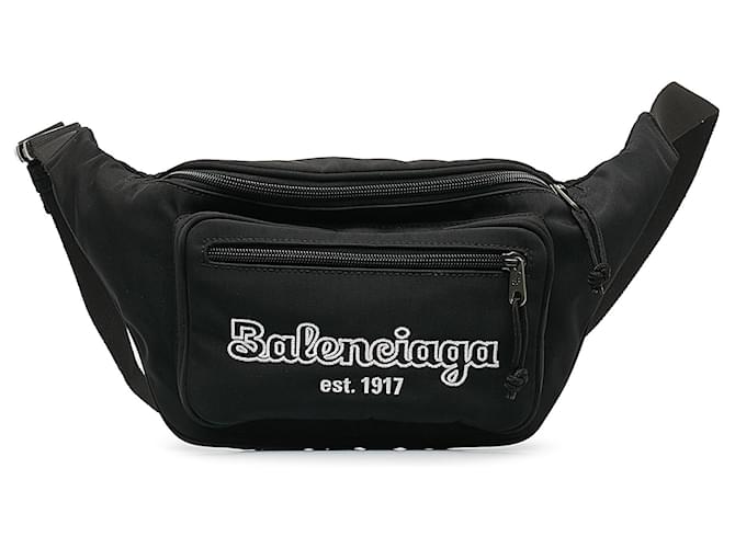 Balenciaga Black Nylon Explorer Belt Bag Cloth  ref.1184500