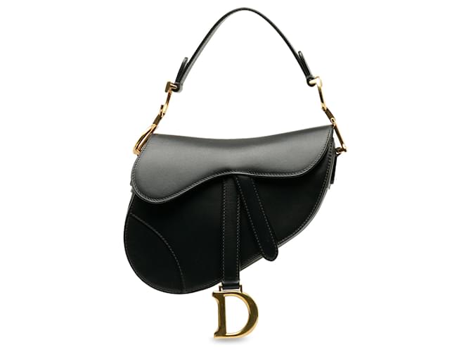 Dior Black Mini Saddle Leather Pony-style calfskin  ref.1184505
