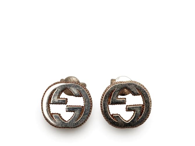 Gucci Interlocking G Stud Earrings Silvery Metal  ref.1184607